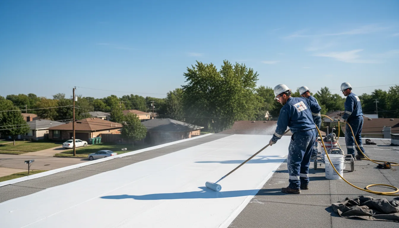 Commercial roof coating in Dow, IL near me